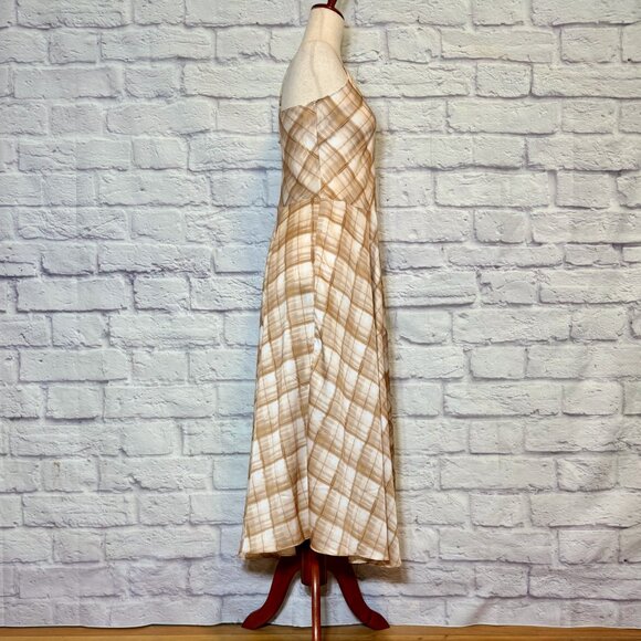 Elie by Elie Tahari Tan Argyle Brushstroke Maxi Dress - Picture 3 of 6